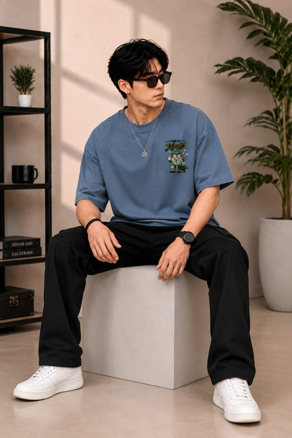 𝐑𝐀𝐖 & 𝐑𝐈𝐒𝐄 Oversized Round Neck T-Shirt