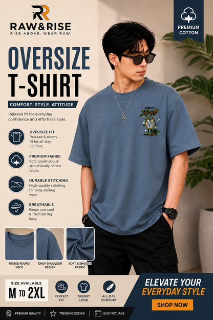 𝐑𝐀𝐖 & 𝐑𝐈𝐒𝐄 Oversized Round Neck T-Shirt