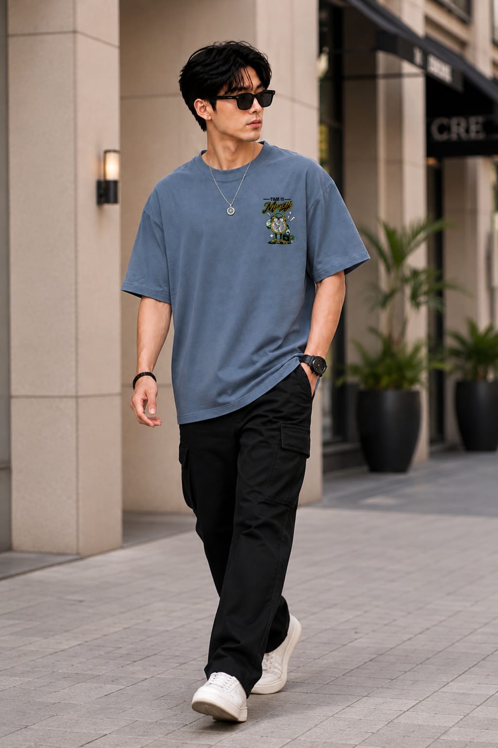 𝐑𝐀𝐖 & 𝐑𝐈𝐒𝐄 Oversized Round Neck T-Shirt