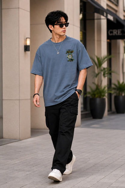 𝐑𝐀𝐖 & 𝐑𝐈𝐒𝐄 Oversized Round Neck T-Shirt
