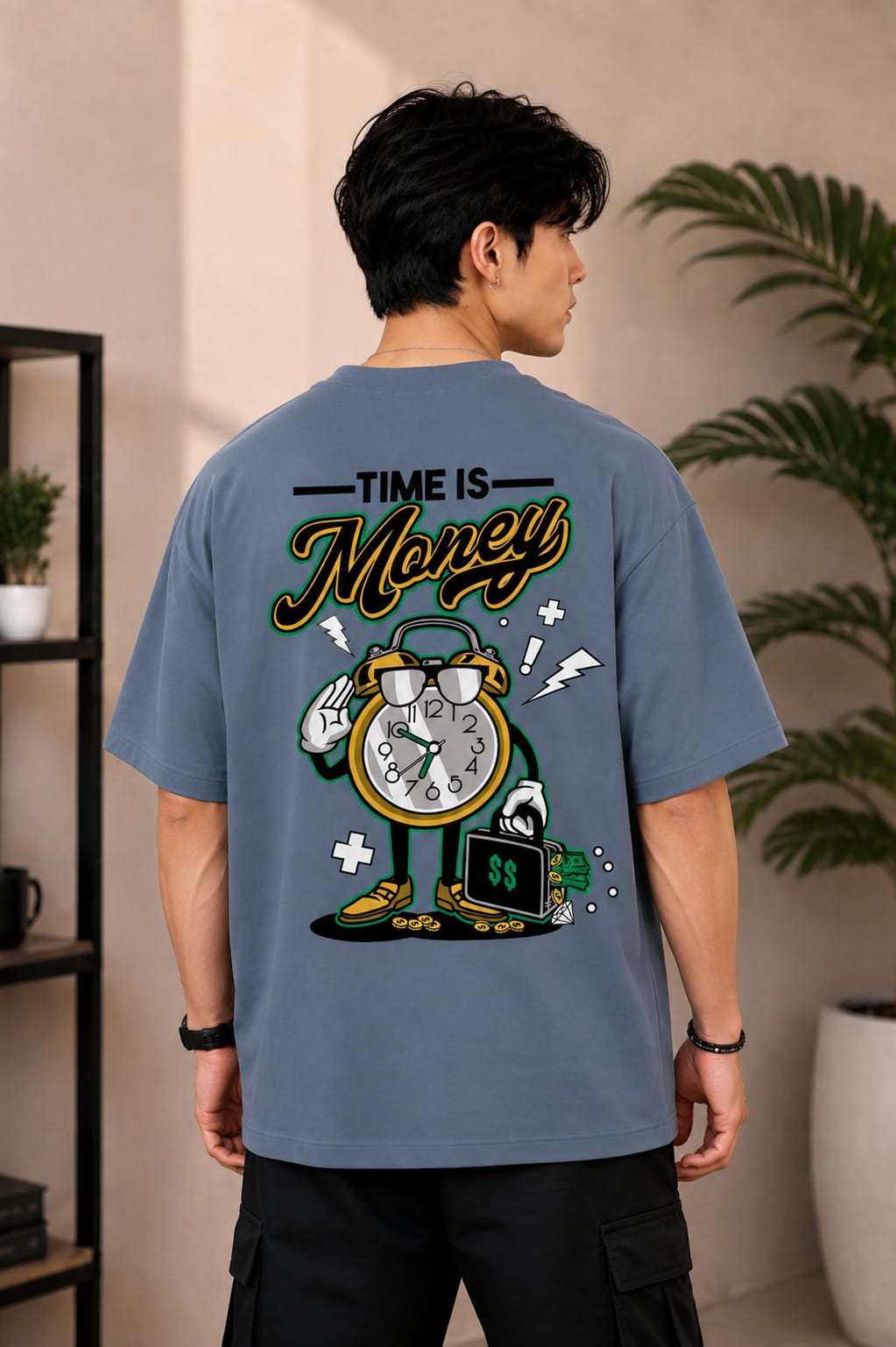 𝐑𝐀𝐖 & 𝐑𝐈𝐒𝐄 Oversized Round Neck T-Shirt