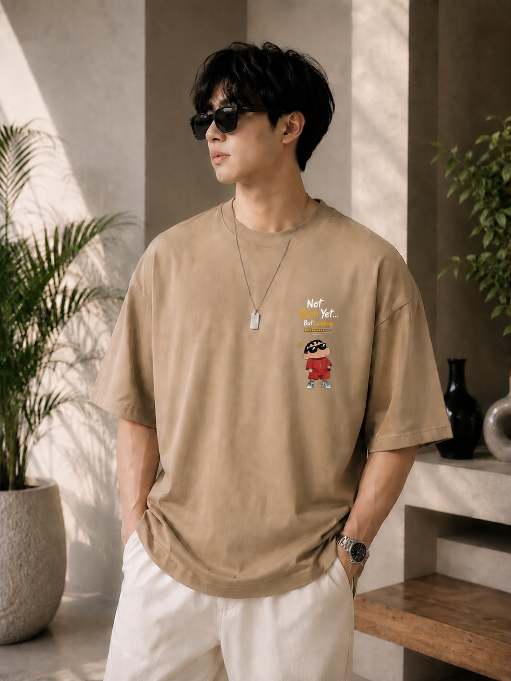 RAW & RISE Premium Oversized T-Shirt for Men  | Relaxed Fit | Half Sleeve | Round Neck | Casual & Streetwear |