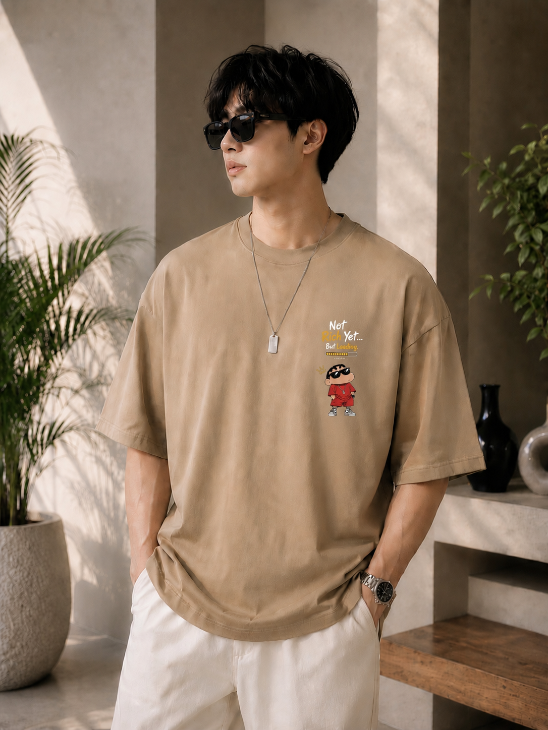 RAW & RISE Premium Oversized T-Shirt for Men  | Relaxed Fit | Half Sleeve | Round Neck | Casual & Streetwear |