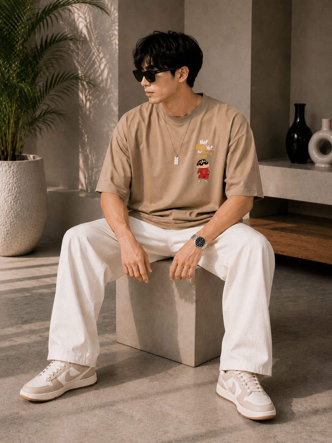 RAW & RISE Premium Oversized T-Shirt for Men  | Relaxed Fit | Half Sleeve | Round Neck | Casual & Streetwear |